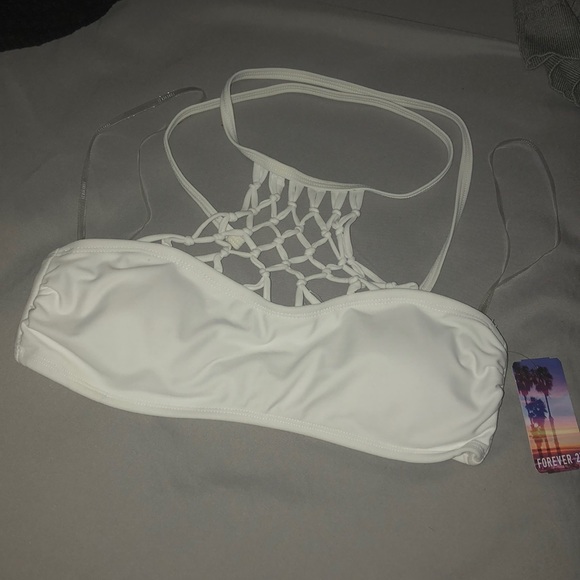 White halter bikini top and bottoms - Picture 3 of 4